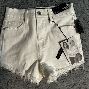 kendal and kyle white jean shorts , never worn with tags
